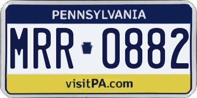PA license plate MRR0882
