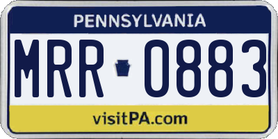 PA license plate MRR0883