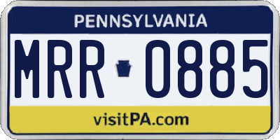 PA license plate MRR0885