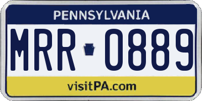 PA license plate MRR0889