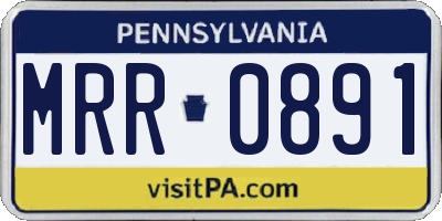 PA license plate MRR0891