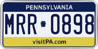 PA license plate MRR0898