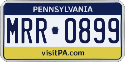 PA license plate MRR0899