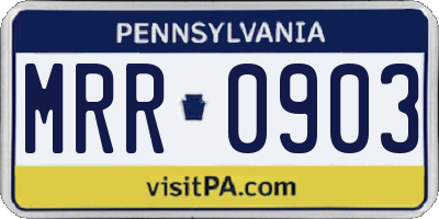 PA license plate MRR0903