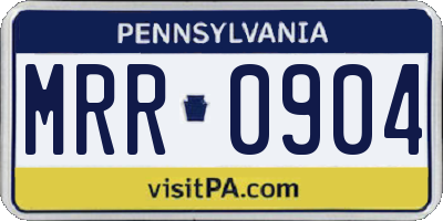 PA license plate MRR0904