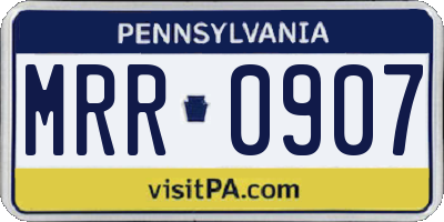 PA license plate MRR0907