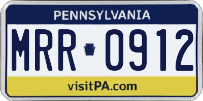 PA license plate MRR0912