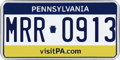 PA license plate MRR0913