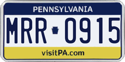 PA license plate MRR0915