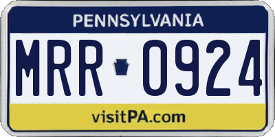 PA license plate MRR0924