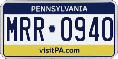 PA license plate MRR0940