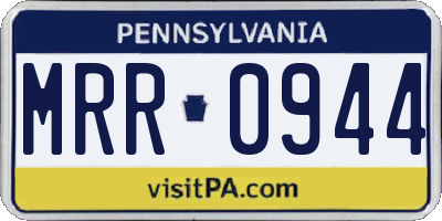 PA license plate MRR0944