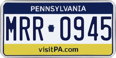 PA license plate MRR0945