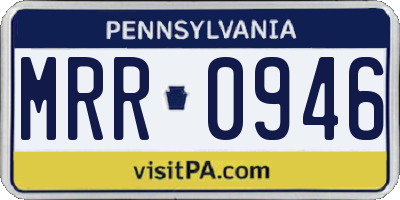 PA license plate MRR0946