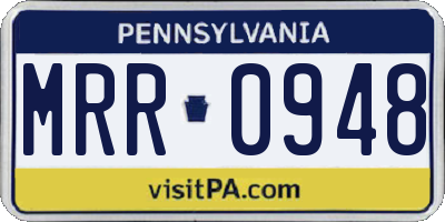 PA license plate MRR0948