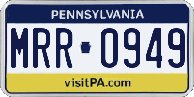 PA license plate MRR0949