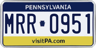 PA license plate MRR0951