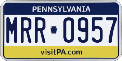 PA license plate MRR0957