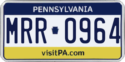 PA license plate MRR0964