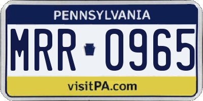 PA license plate MRR0965