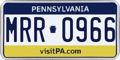 PA license plate MRR0966