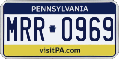 PA license plate MRR0969