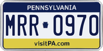PA license plate MRR0970