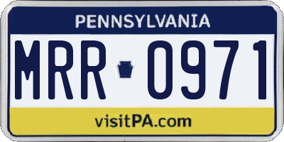 PA license plate MRR0971