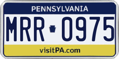 PA license plate MRR0975