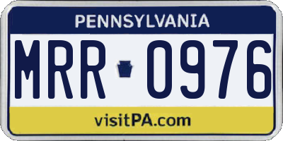 PA license plate MRR0976