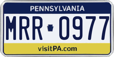PA license plate MRR0977