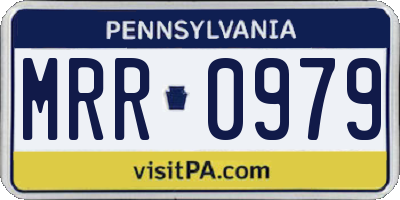 PA license plate MRR0979
