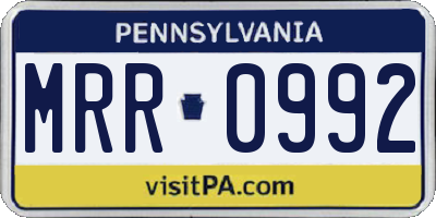 PA license plate MRR0992
