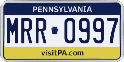 PA license plate MRR0997