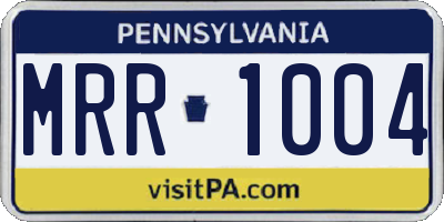 PA license plate MRR1004
