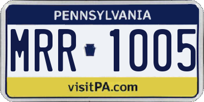 PA license plate MRR1005