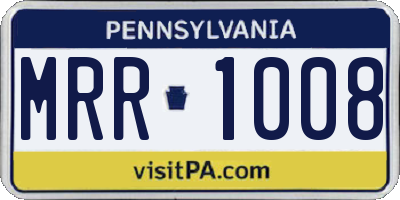 PA license plate MRR1008