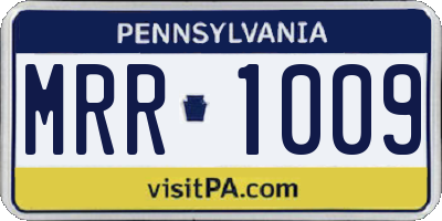 PA license plate MRR1009