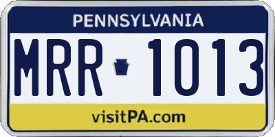 PA license plate MRR1013