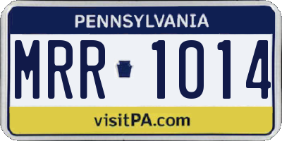 PA license plate MRR1014