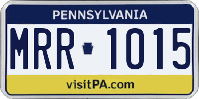 PA license plate MRR1015