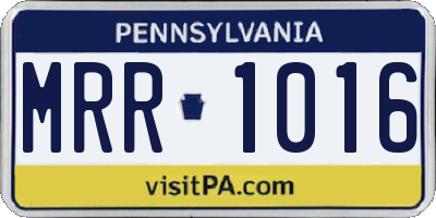 PA license plate MRR1016