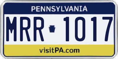 PA license plate MRR1017