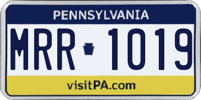 PA license plate MRR1019