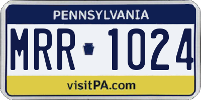 PA license plate MRR1024