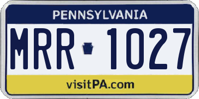 PA license plate MRR1027