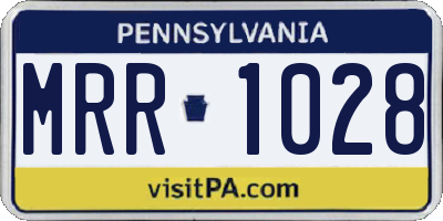 PA license plate MRR1028