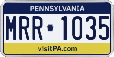 PA license plate MRR1035