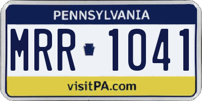 PA license plate MRR1041
