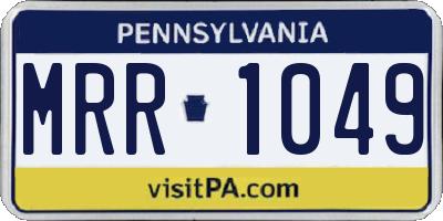 PA license plate MRR1049